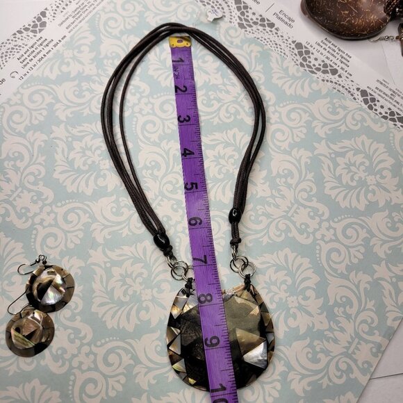 Large Fashion Pendant Necklace with Earrings Set - Picture 10 of 13